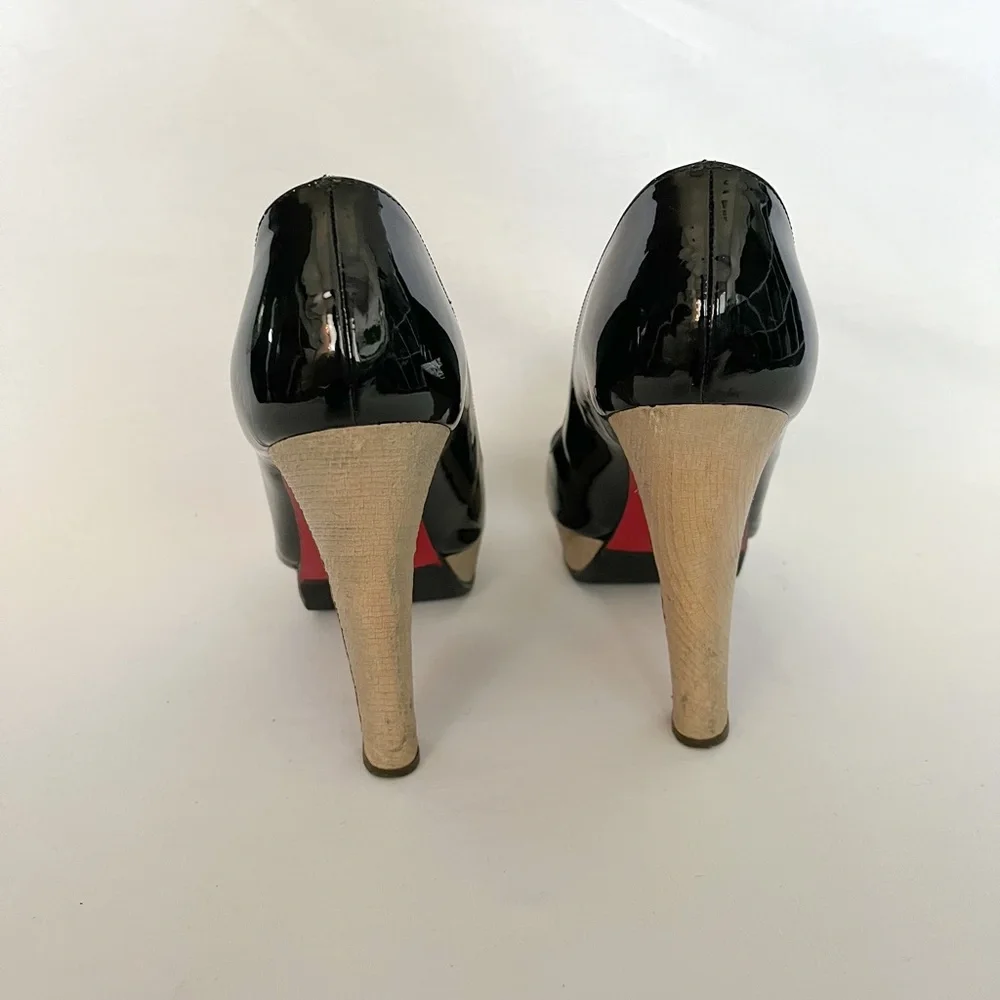 CHRISTIAN LOUBOUTIN vintage open toe patent heels size EU 37 - Picture 3 of 4